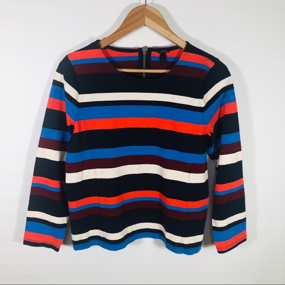J. Crew Striped Color Block Long Sleeve Shirt - Picture 2 of 6